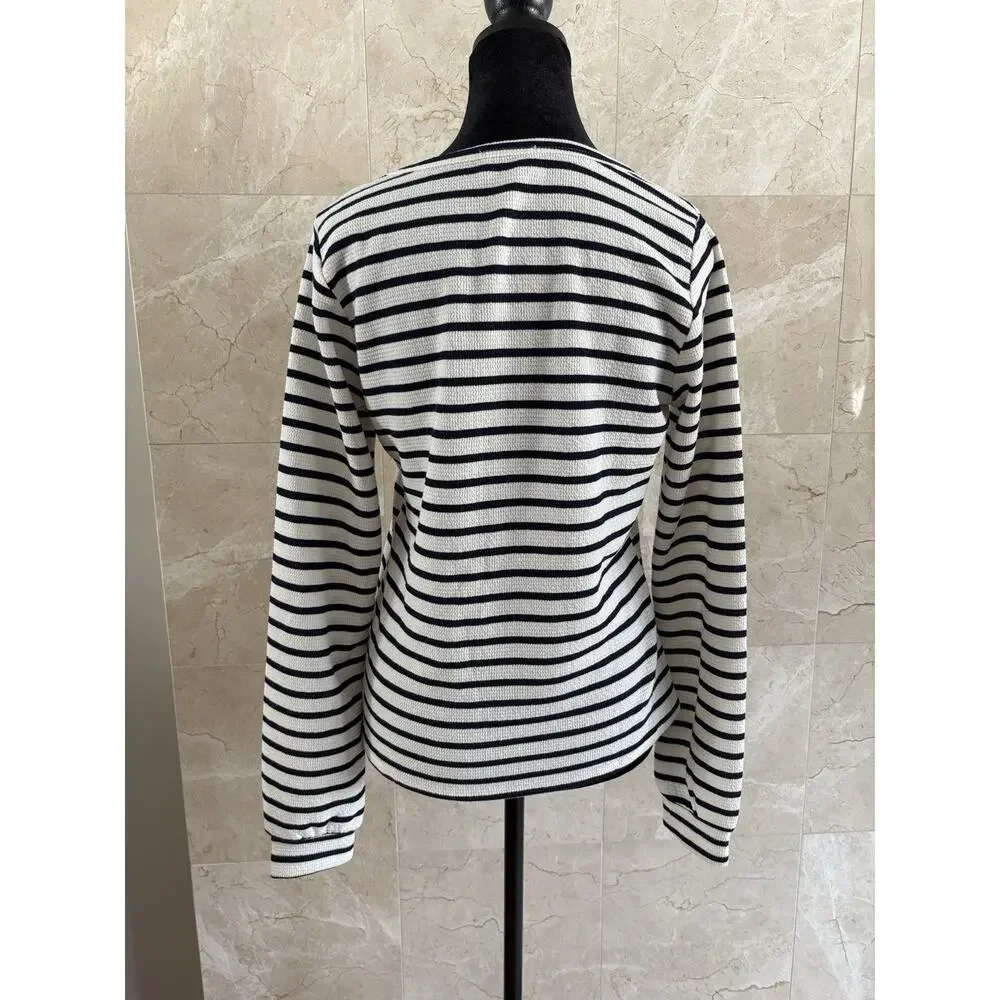 SEAS Seventy Eight & Sunny Long Sleeve Tee - S Navy Stripe Coastal Preppy USA